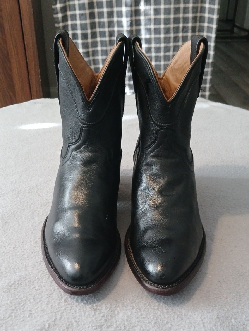 Women's Tecovas Black Leather Western Ankle Boots